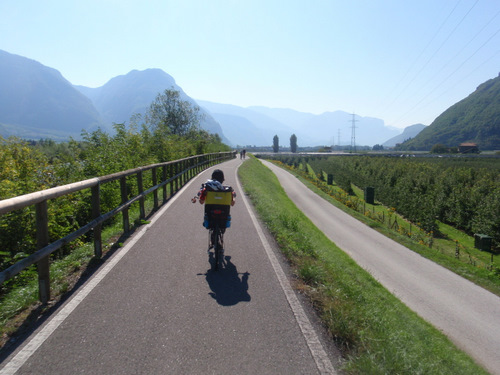 Paralleling the Adige River, South of Bozen/Bolzano.